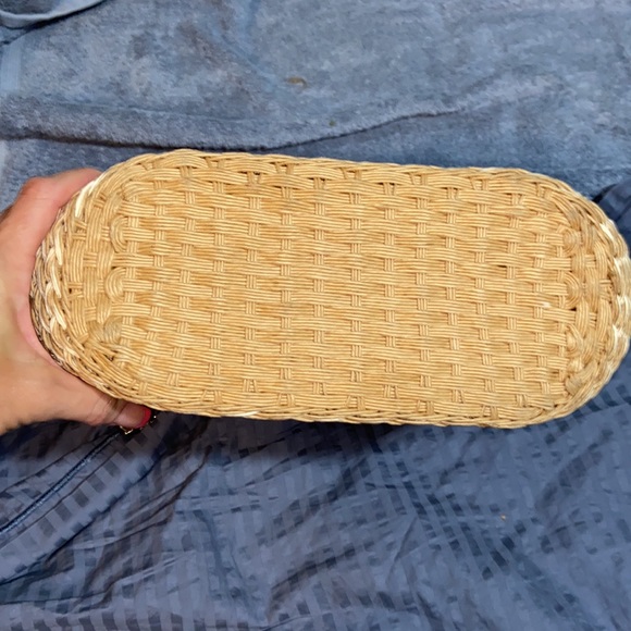 EUC Brighton Jute Straw Leather Trim chain Shoulder Bag - Picture 6 of 16